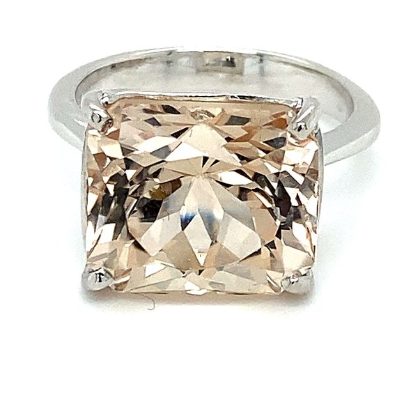 Imperial Topaz 13.43ct Solid 18K White Gold Ring - Picture 1 of 6